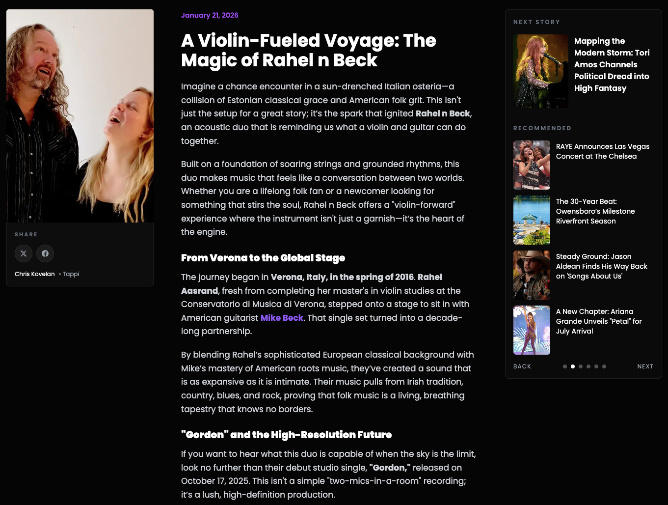Magazine-style story layout in Tappi